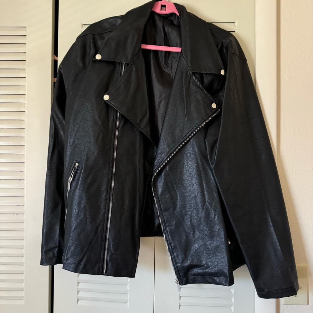 Men’s Faux Leather ‘Greaser’ Halloween Costume Jacket